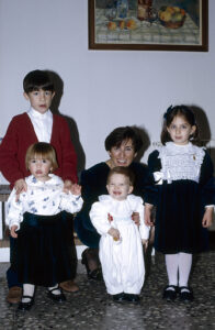 Gent d'Alforja; Ma. Teresa Huguet i Vilella, Laia i Joan Gené i Huguet, i Nil i Miranda Martorell i Huguet