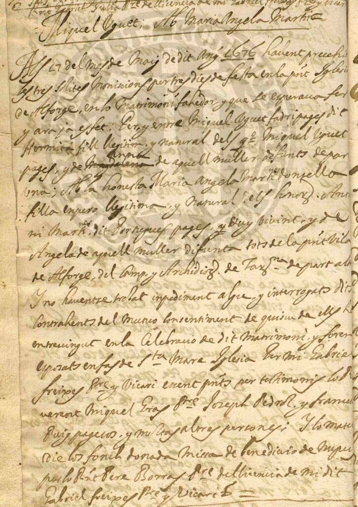 Mostra de registres a l'AHAT: matrimoni segle XVII