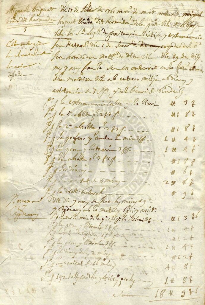Mostra de registres a l'AHAT: òbit segle XVIII